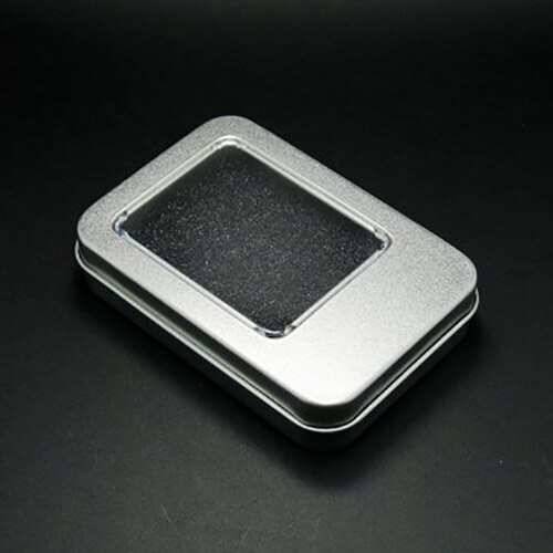 USB flash drive in small metal box