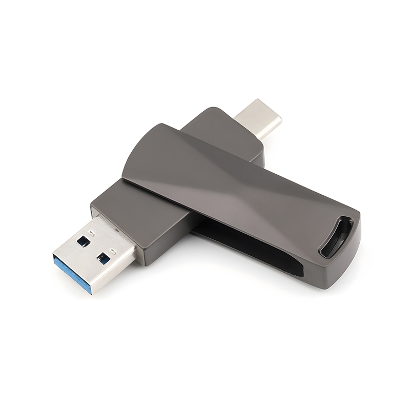 gunmetal-la unidad flash usb tipo c metálica de rotación más rápida