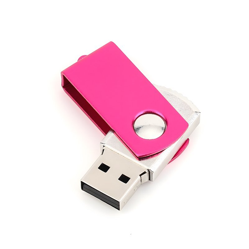 pink-Classic mini rotary USB flash drive