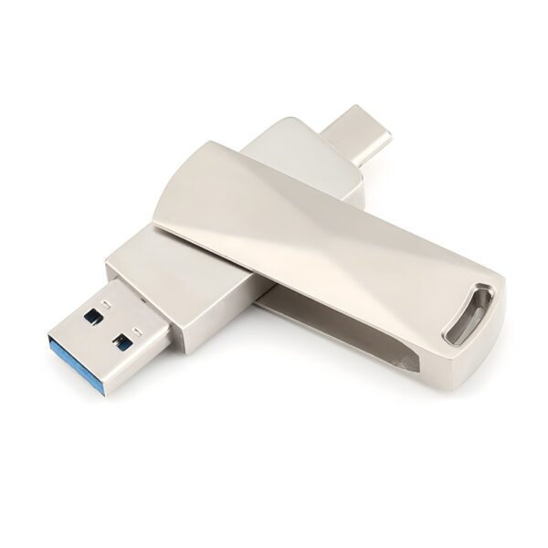 siliver-fastest rotating metal usb type c flash drive