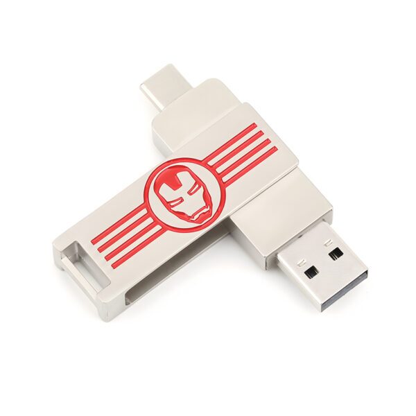 zinc alloy rotating metal usb type c flash drive