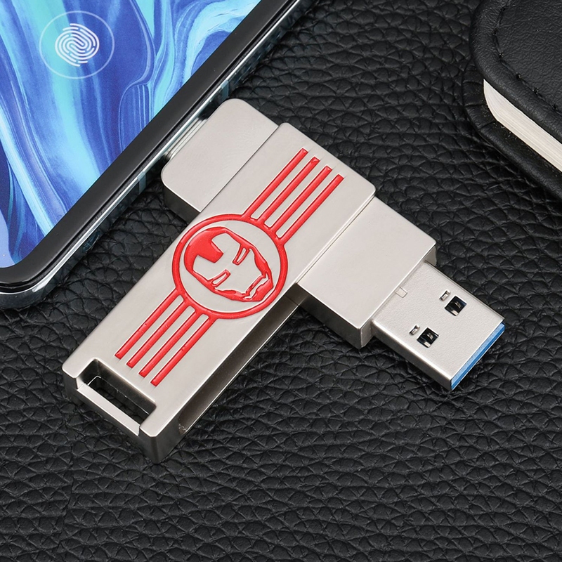 zinc alloy rotating metal usb type c flash drive-wholesale