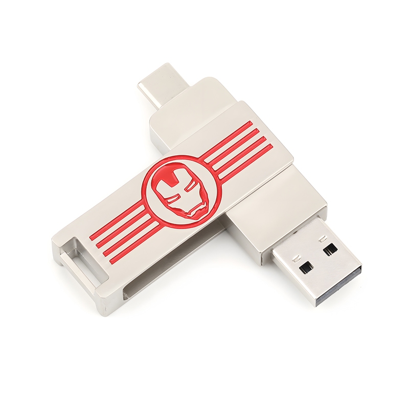 zinc alloy rotating metal usb type c flash drive