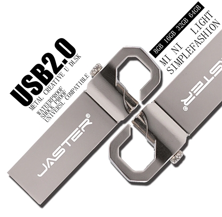 Metal Keychain USB 2.0 Flash Drive 4G 8G 16G 32GB 64GB 128G Gift PenDrive 100% Real Capacity Memory Stick U Disk Waterproof