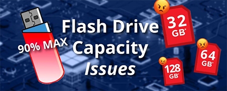 Why is my Flash Drive not showing Full Storage capacity