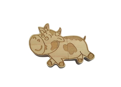 Cow Wooden USB Flash Drive