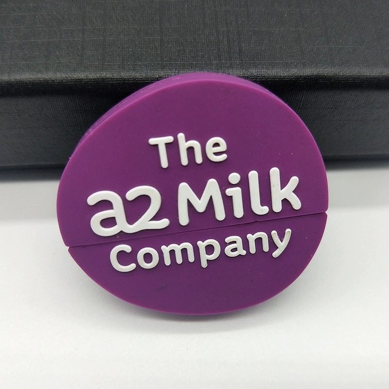 Purple PVC Round USB Drive