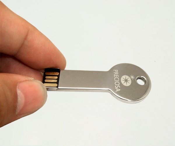 Silver Round-Head Metal Key USB Drive
