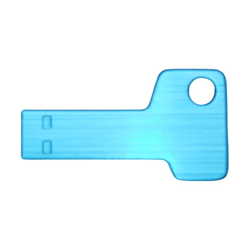 blue-Rectangular-Head Metal Brushed USB Drive