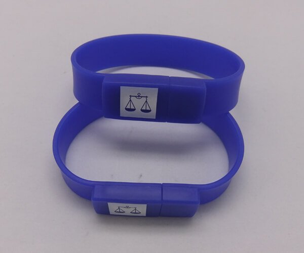 blue silicone bracelet usb drive