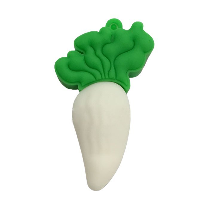 Memoria USB blanca con forma de zanahoria