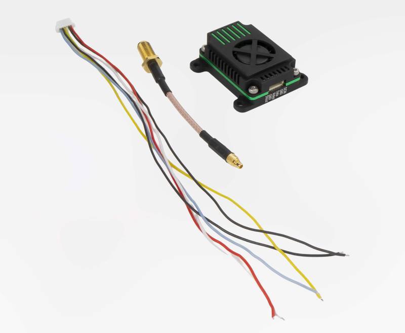 5W-3.3G FPV VTX Kit with Servo Cable, Antenna Cable, and Cooling Fan Housing