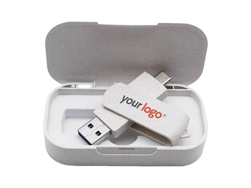 Logotipo personalizado para unidad USB OTG blanca