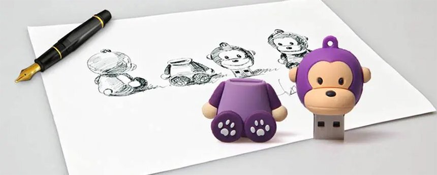 Custom Shape Soft PVC USB Sticks China Factory