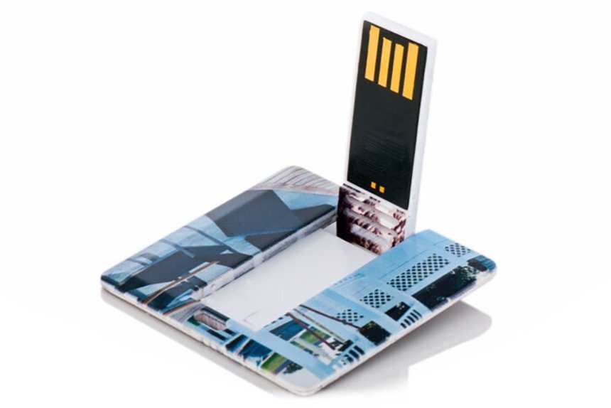 Tarjeta cuadrada impresa Memoria USB personalizada
