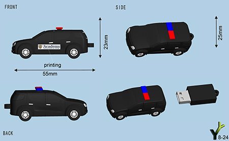 Promotional Custom Police Car USB Flash Drive