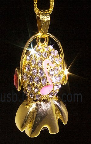 USB Jewel Musical Man Necklace Flash Drive