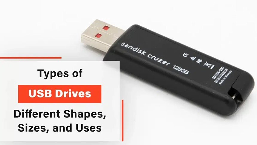 Différentes formes, tailles et applications des clés USB