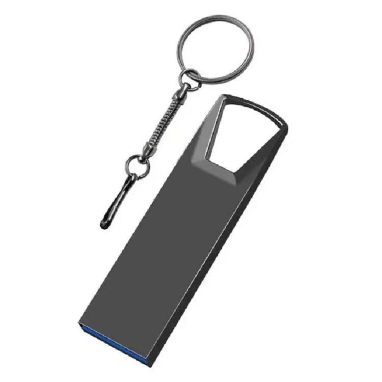 Gunmetal Four-Corner Flat Metal USB Drive