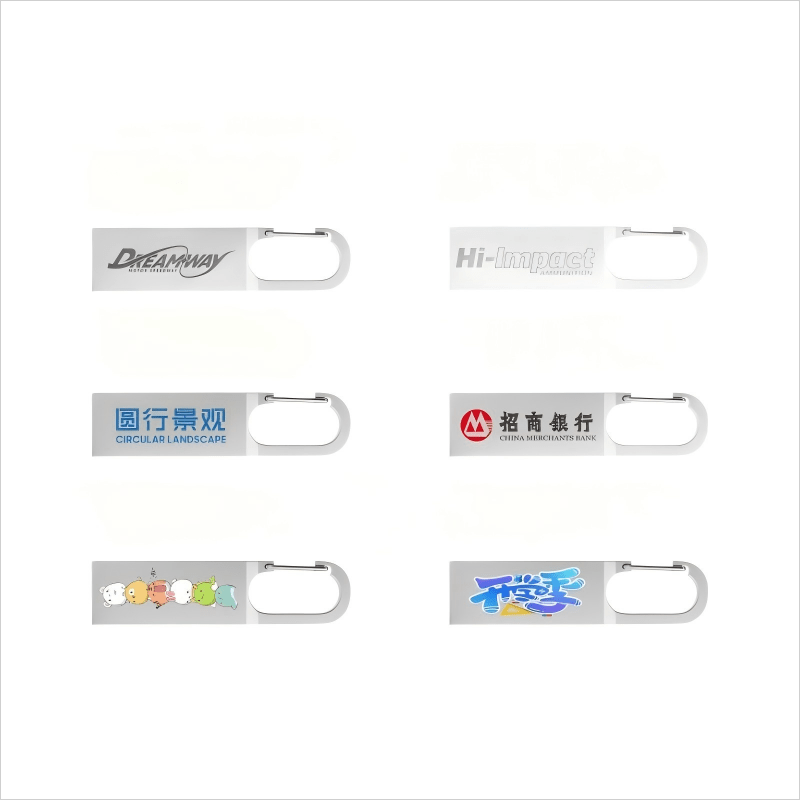 Metallic Carabiner USB Flash Drive with Logo