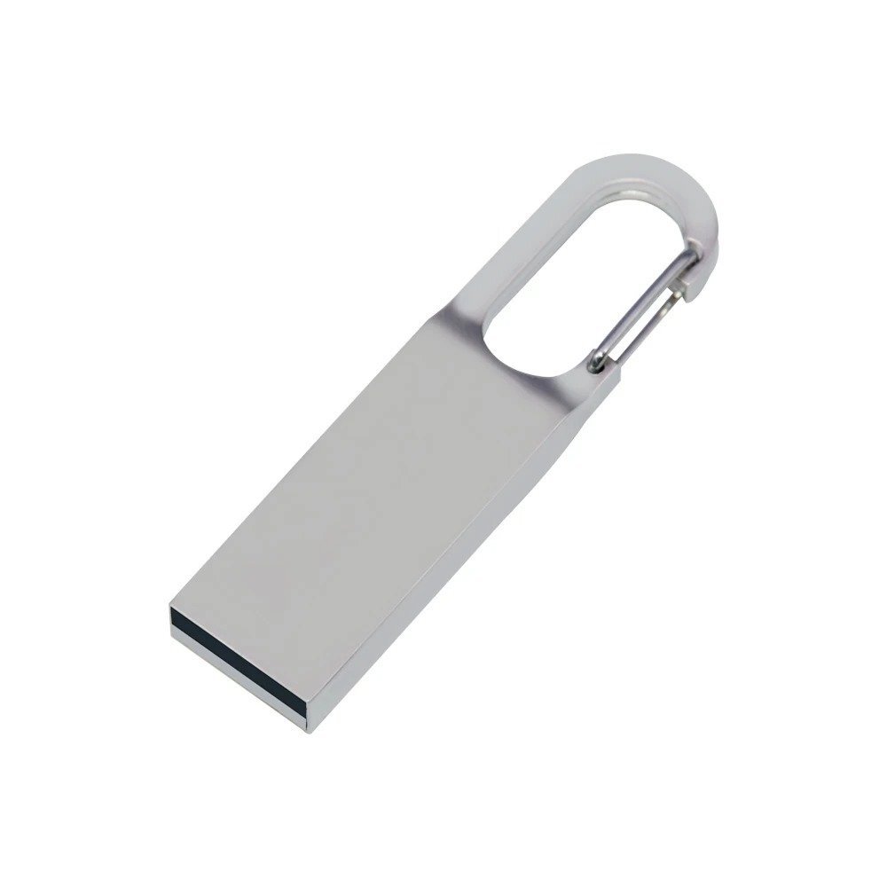 Silver Metallic Carabiner USB Flash Drive