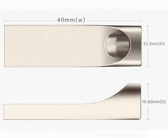 Whistle Metal USB Flash Drive Size