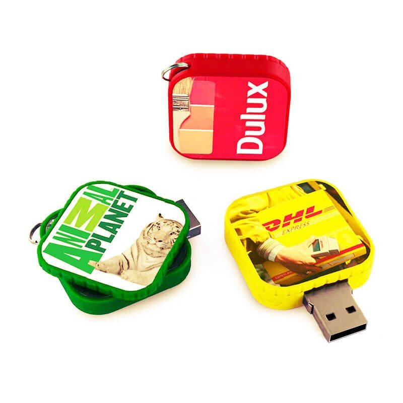 Square Epoxy Rotary USB Flash Drive