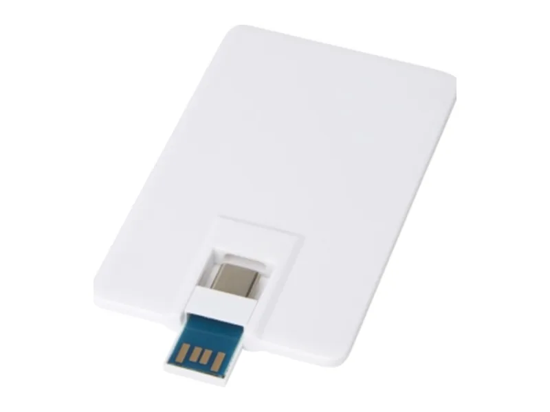 Custom USB Drive Card Design White card-style custom USB flash drive design ready for logo printing