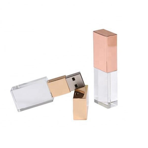Crystal USB Flash Drives with LED Light - custom crystal LED USB flash drive with logo, made by YOUSAN USB manufacturer