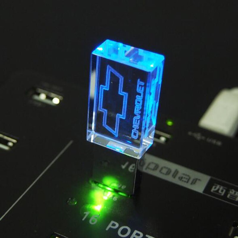 Crystal USB Flash Drives with LED Light detail view 3 - custom crystal LED USB flash drive by YOUSAN