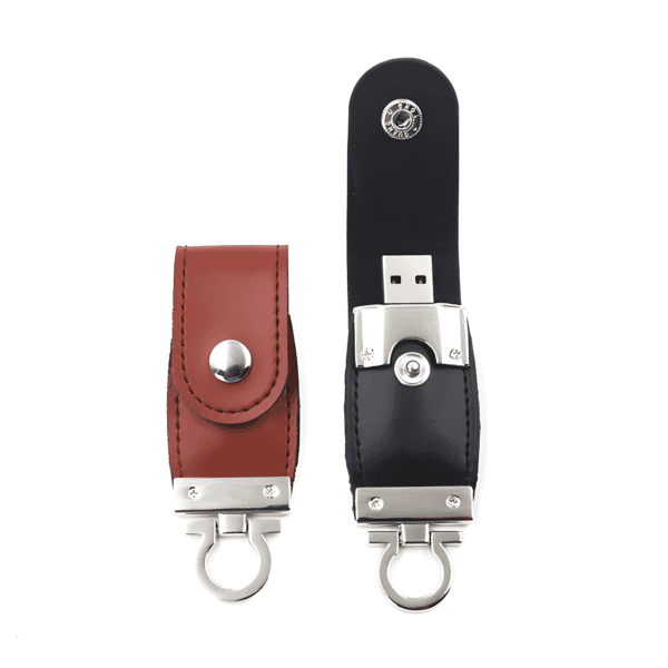 Key Chain PC Leather USB Flash Drives - custom leather USB flash drive with logo, made by YOUSAN USB manufacturer