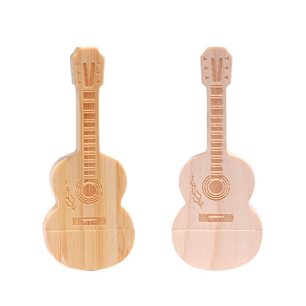 Guitar Shaped Maple Wood USB Flash Drive with Wooden Box - custom wooden USB flash drive with logo, made by YOUSAN USB manufacturer