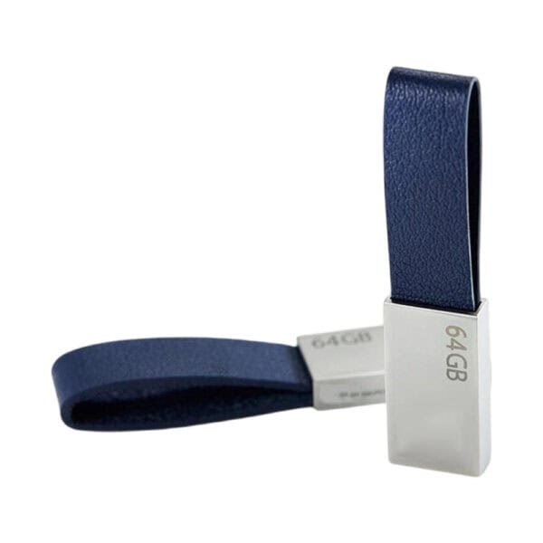 Anti Lost Leather USB Flash Drive with Keychain - custom leather USB flash drive with logo, made by YOUSAN USB manufacturer