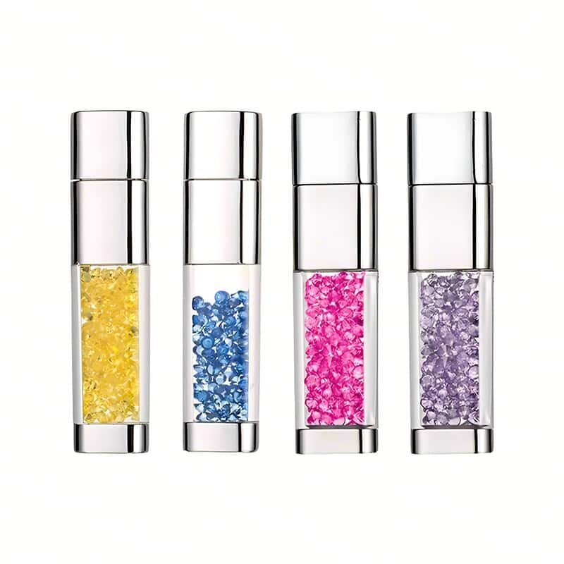 Jewelry Crystal Lipstick USB Flash Drive - custom crystal LED USB flash drive with logo, made by YOUSAN USB manufacturer