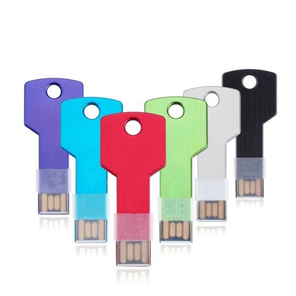 Metal Key Shaped USB Flash Drive - custom key-shaped USB flash drive with logo, made by YOUSAN USB manufacturer