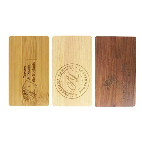 Gift Wooden Credit Card Shaped USB Flash Drive - custom wooden USB flash drive with logo, made by YOUSAN USB manufacturer
