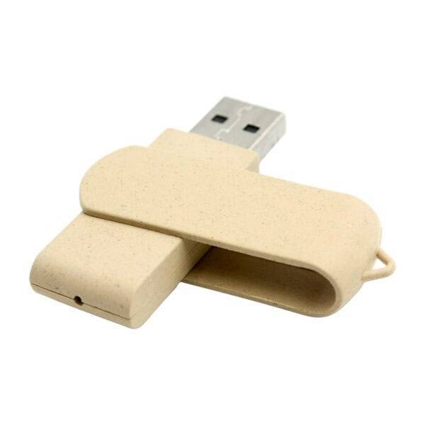 Biodegradable Rotating USB Flash Disk - custom biodegradable USB flash drive with logo, made by YOUSAN USB manufacturer