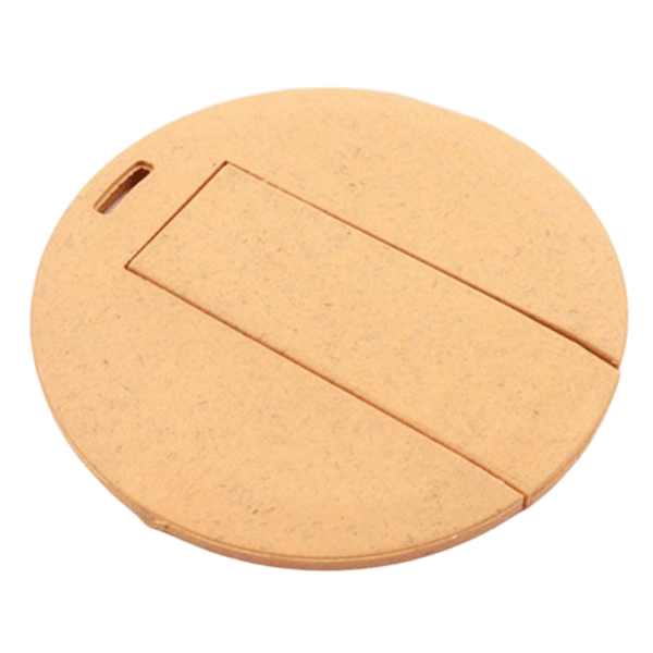 Biodegradable Round Card USB Flash Drive - custom biodegradable USB flash drive with logo, made by YOUSAN USB manufacturer