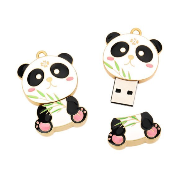 Metal Panda Shaped USB Flash Drive - custom metal USB flash drive with logo, made by YOUSAN USB manufacturer