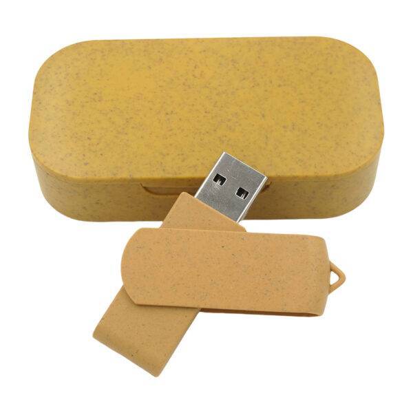 Standard Degradable Rotating USB Flash Drive - custom biodegradable USB flash drive with logo, made by YOUSAN USB manufacturer