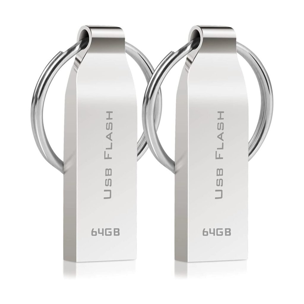 Metal USB Flash Drive with Keyring - custom metal USB flash drive with logo, made by YOUSAN USB manufacturer