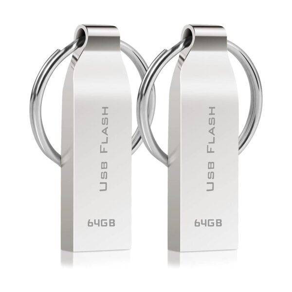 Metal USB Flash Drive with Keyring - custom metal USB flash drive with logo, made by YOUSAN USB manufacturer