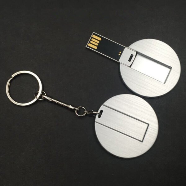 Metal Round Card USB Flash Drive - custom card USB flash drive with logo, made by YOUSAN USB manufacturer