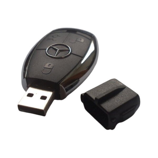 Mercedes-Benz Car Key Shaped USB Flash Drive - custom key-shaped USB flash drive with logo, made by YOUSAN USB manufacturer