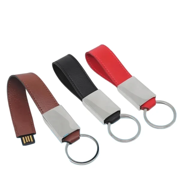 Leather Wristband Keychain USB Flash Drive - custom wristband USB flash drive with logo, made by YOUSAN USB manufacturer