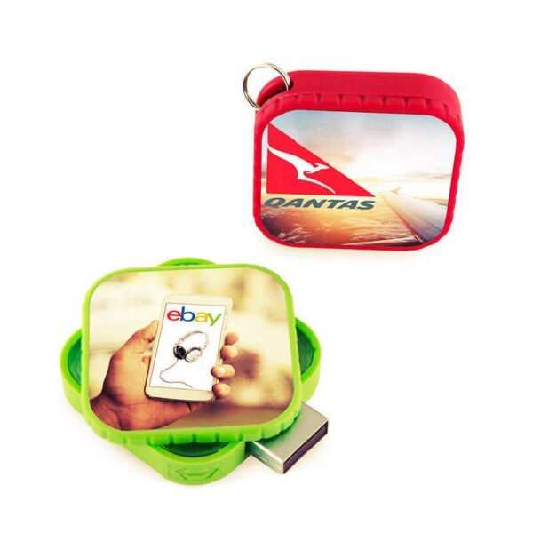 Square Rotating Epoxy USB Flash Drive - custom plastic USB flash drive with logo, made by YOUSAN USB manufacturer