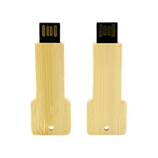 Wooden Key Shaped USB Flash Drive - custom key-shaped USB flash drive with logo, made by YOUSAN USB manufacturer