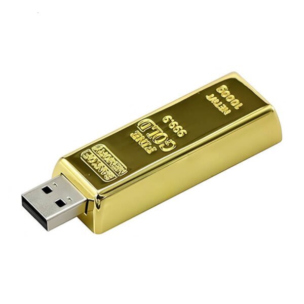 Metal Gold Bar USB Flash Drive - custom metal USB flash drive with logo, made by YOUSAN USB manufacturer