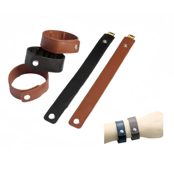 Men's Leather Wristband USB Drive - custom wristband USB flash drive with logo, made by YOUSAN USB manufacturer