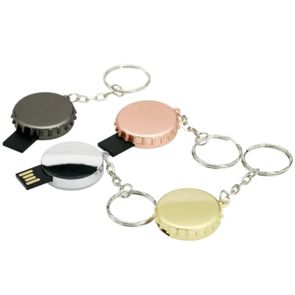 Mini Aluminum Alloy Bottle Cap USB Drive - custom push-pull USB flash drive with logo, made by YOUSAN USB manufacturer